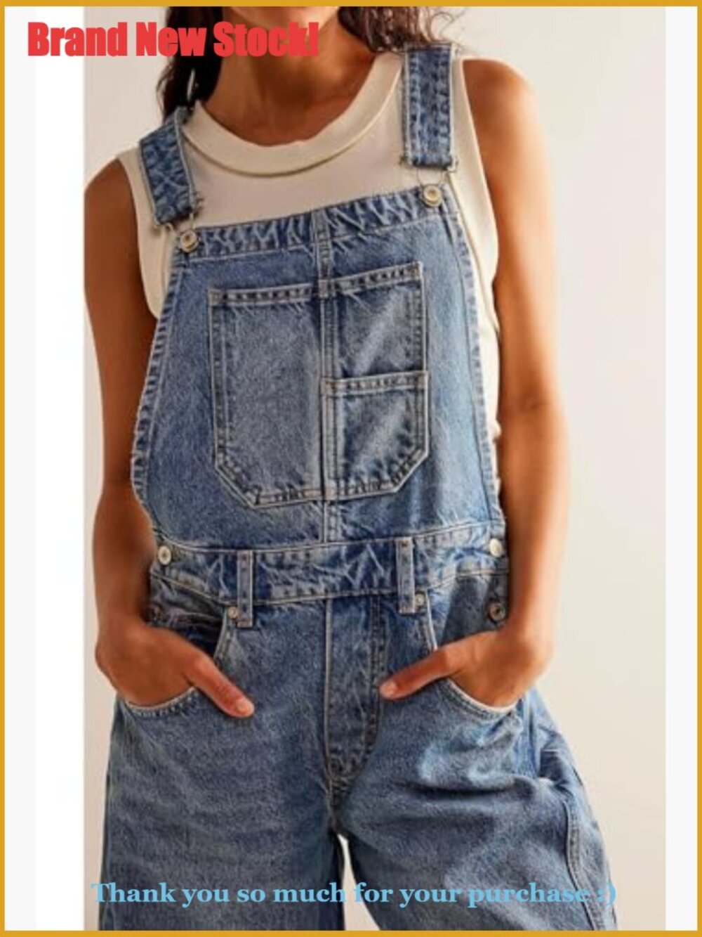 Denim Bib Overalls Barrel Wide Leg Baggy Adjustable Strap Jumpsuit - Picture 5 of 7